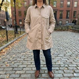 Liz Claiborne Women’s Minimalist Neutral Tan Utility Safari Jacket – Size XL